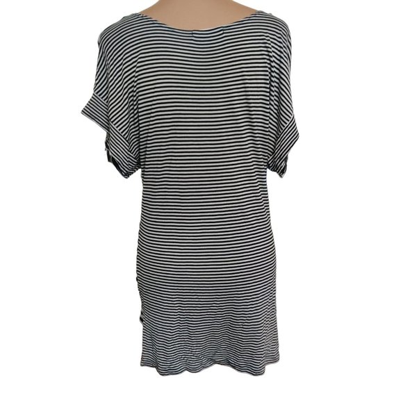 Old Navy Womens Shirt Top Wide Sleeve Preppy Nautical Black White Stripe sz XL - Picture 2 of 6